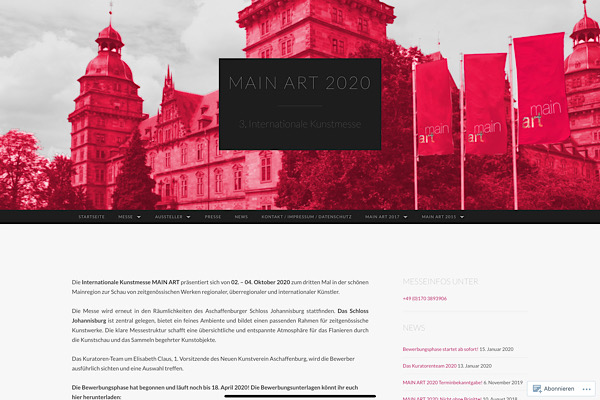 Webdesign Main Art Kunstmesse