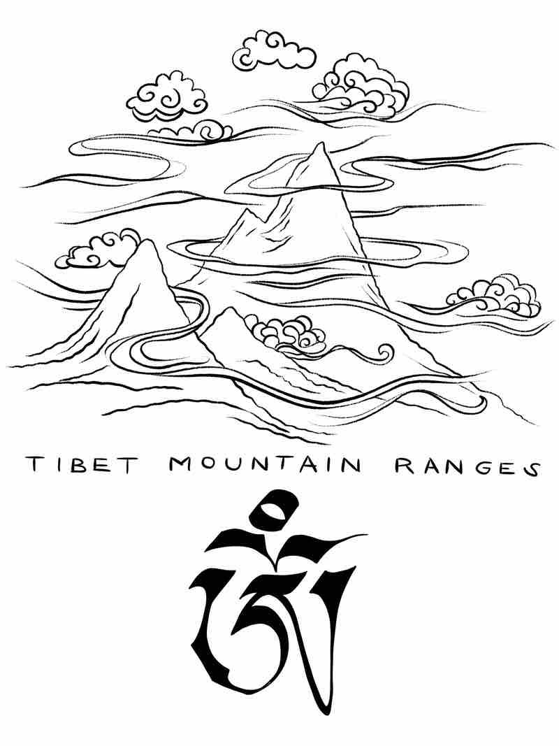 Digitale Illustration / Tibet Mountain Ranges / OM